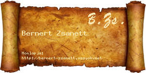 Bernert Zsanett névjegykártya